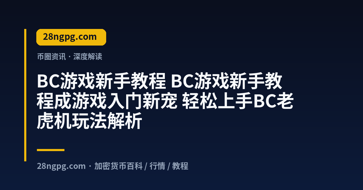 BC游戏新手教程 视频封面