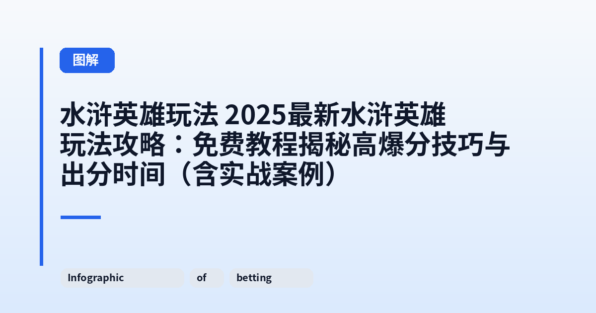 水浒英雄玩法 2025最新水浒英雄玩法攻略：免费教程揭秘高爆分技巧与出分时间（含实战案例） 内容配图 2