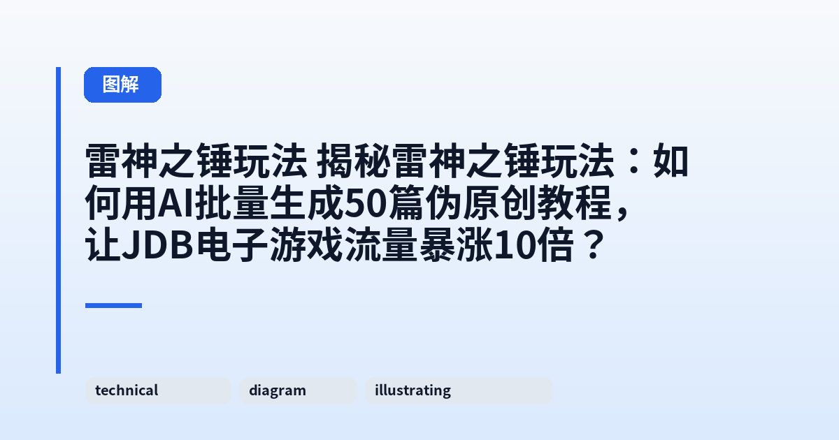 雷神之锤玩法 揭秘雷神之锤玩法：如何用AI批量生成50篇伪原创教程，让JDB电子游戏流量暴涨10倍？ 内容配图 3
